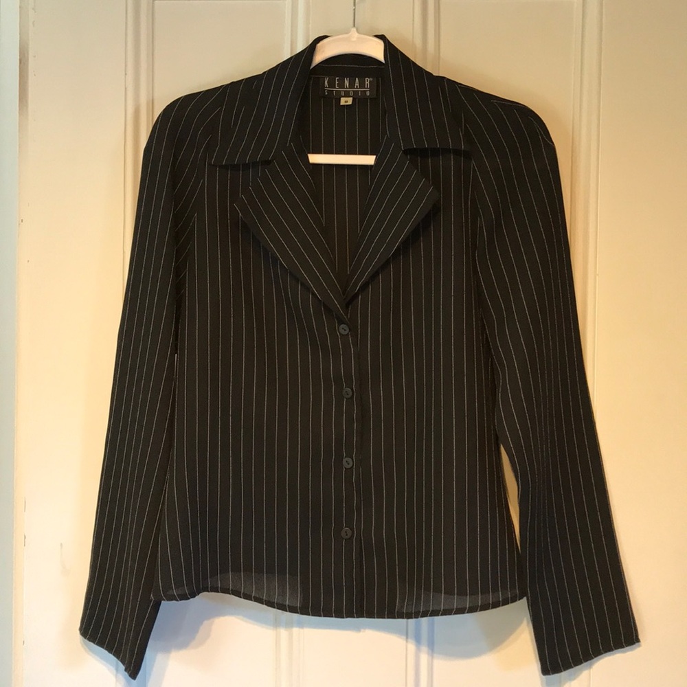 Black button down blouse - Kenar Studio - size 8